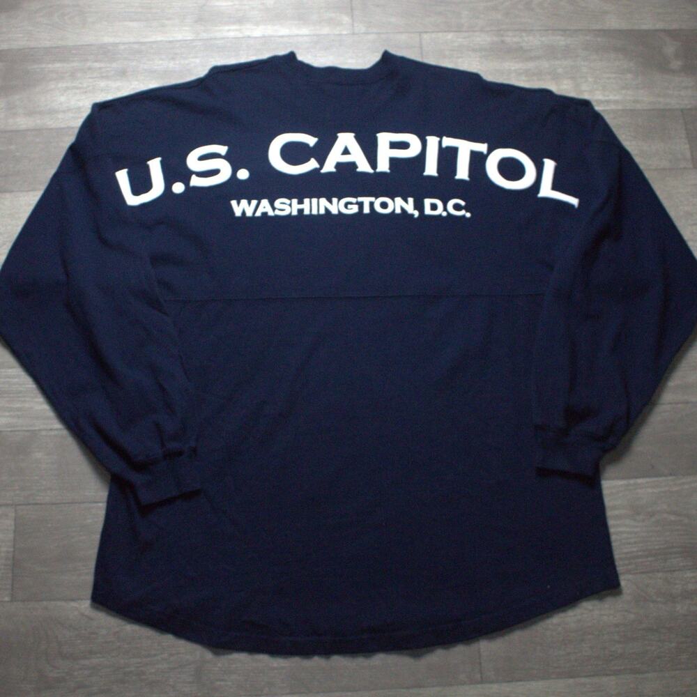 US Capitol Washington DC Spirit Jersey Navy Oversized Long Sleeve L